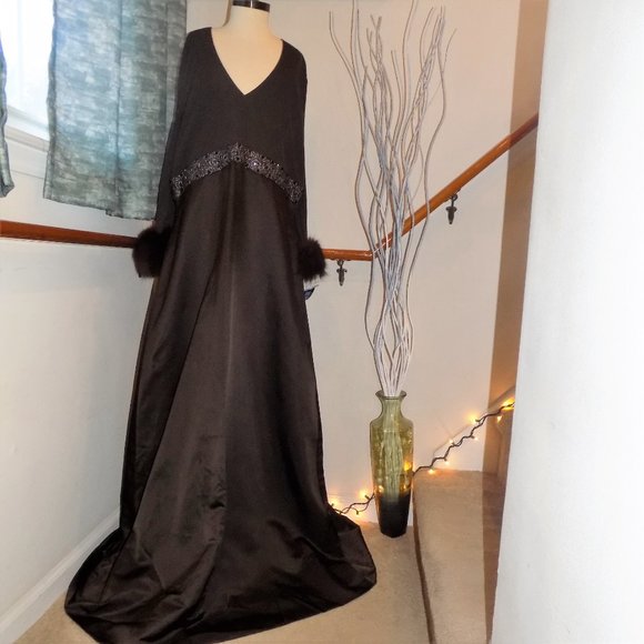 NWT VICTORIA ROYAL by Mary Bays Vintage Dress Evening Brown Gown Plus Size 18 - Picture 3 of 10